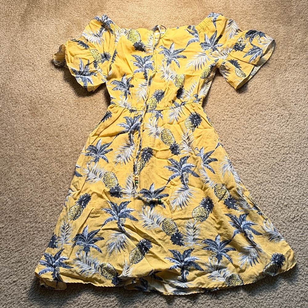 Yellow Floral Off-Shoulder Dress